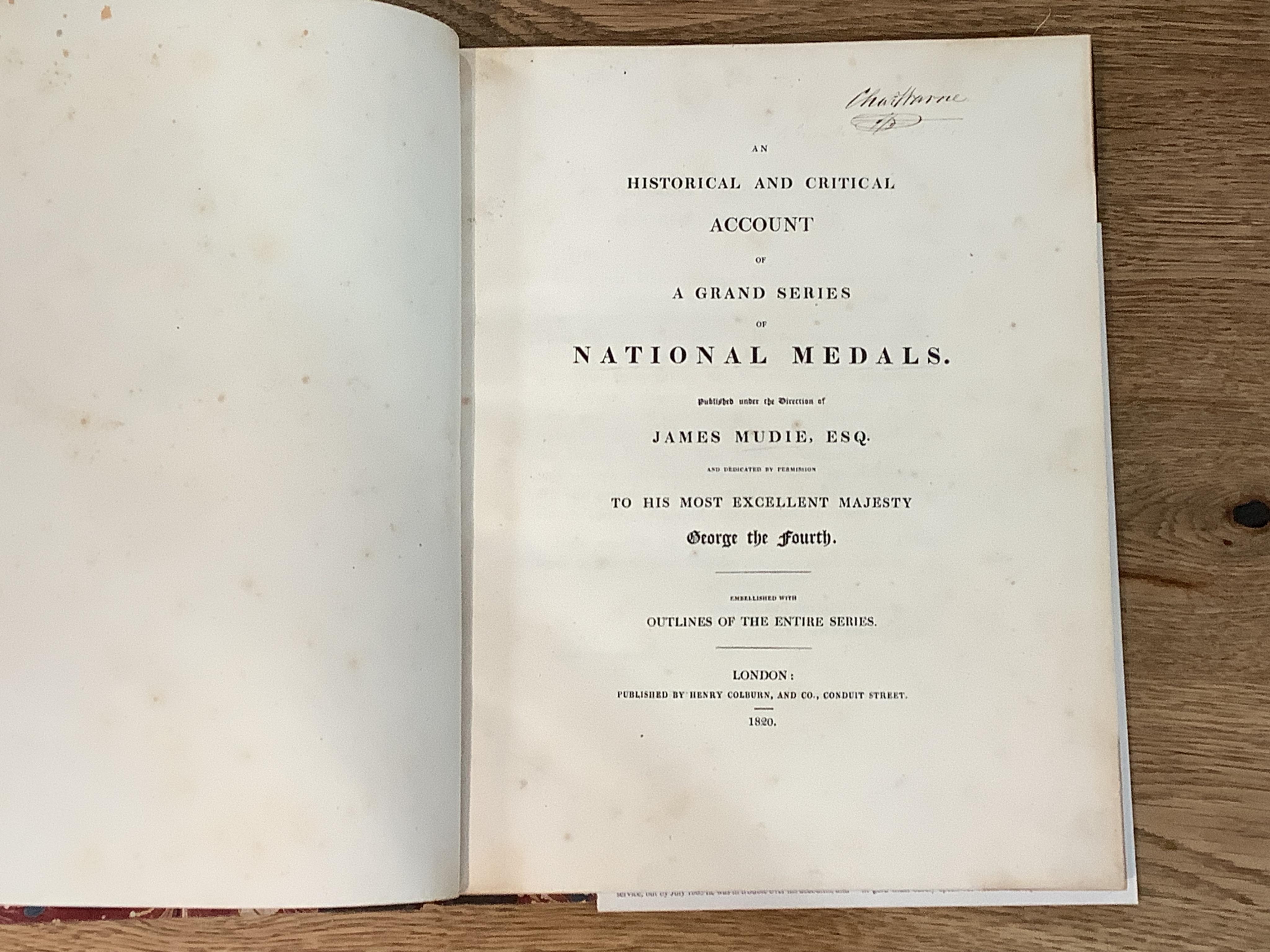 Mudie, James. An Historical and Critical Account of a Grand Series of National Medals, 1820